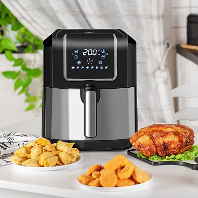 Air Fryer 1700w 6.9qt With Digital Display Timer For Oil Less Or Low Fat Cooking