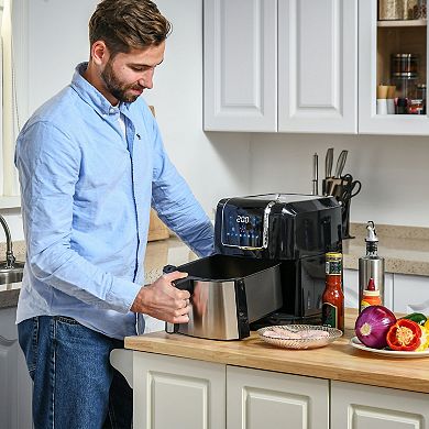 Air Fryer 1700w 6.9qt With Digital Display Timer For Oil Less Or Low Fat Cooking