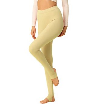Women's Solid Soft Elastic Waistband Gym Yoga Stirrup Pants