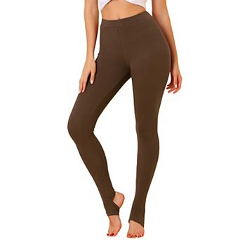 Women's Solid Soft Elastic Waistband Gym Yoga Stirrup Pants