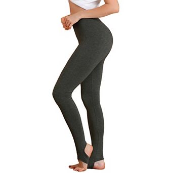 Women's Solid Soft Elastic Waistband Gym Yoga Stirrup Pants