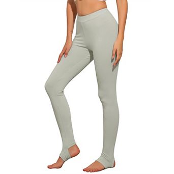 Women's Solid Soft Elastic Waistband Gym Yoga Stirrup Pants