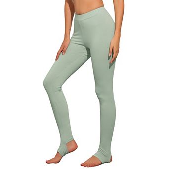 Women's Solid Soft Elastic Waistband Gym Yoga Stirrup Pants