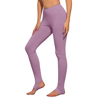 Women's Solid Soft Elastic Waistband Gym Yoga Stirrup Pants