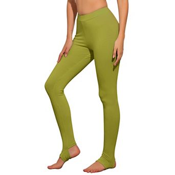 Women's Solid Soft Elastic Waistband Gym Yoga Stirrup Pants