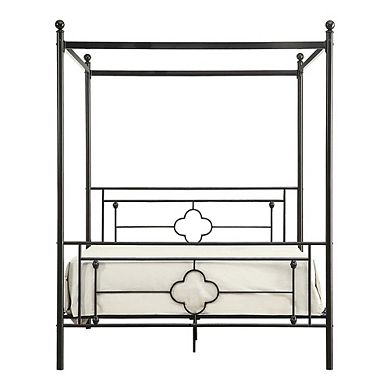 Lazzara Home Norhill Black Metal Frame Queen Canopy Bed