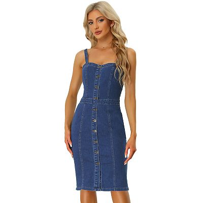 Chic Shoulder Button-Down Denim Dress Chic Shoulder Button-Down Denim Dress