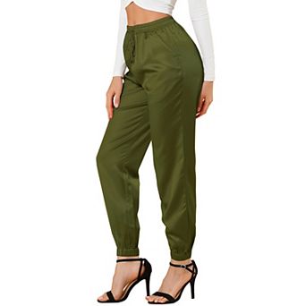 Women's Elastic Waist Casual Athleisure Pants Ankle Length Joggers