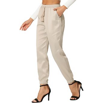Women's Elastic Waist Casual Athleisure Pants Ankle Length Joggers