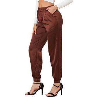 Women's Elastic Waist Casual Athleisure Pants Ankle Length Joggers