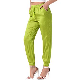 Women's Elastic Waist Casual Athleisure Pants Ankle Length Joggers
