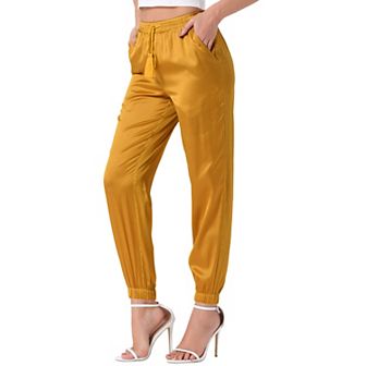 Women's Elastic Waist Casual Athleisure Pants Ankle Length Joggers