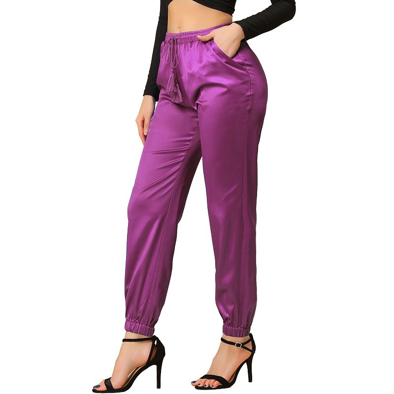 Purple best sale satin joggers