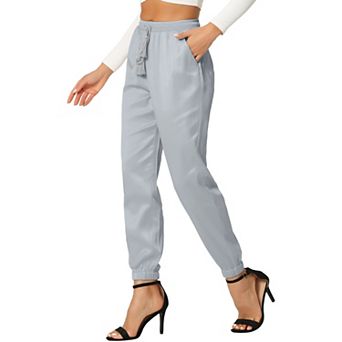 Women's Elastic Waist Casual Athleisure Pants Ankle Length Joggers