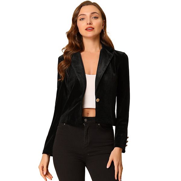 Lapel velvet hotsell long sleeve leather