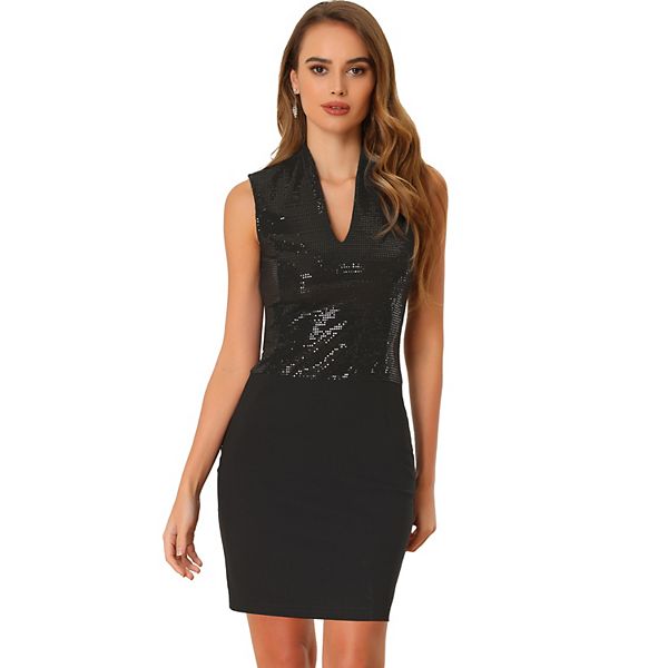 Deep V Neck Bodycon Mini Dress