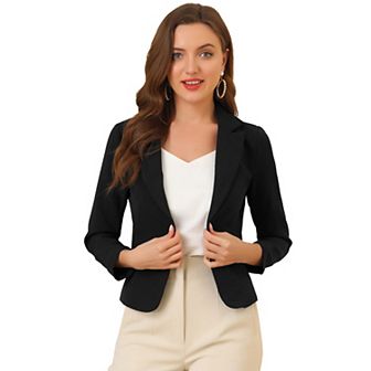 Women's Open Front Floral Print Blazer