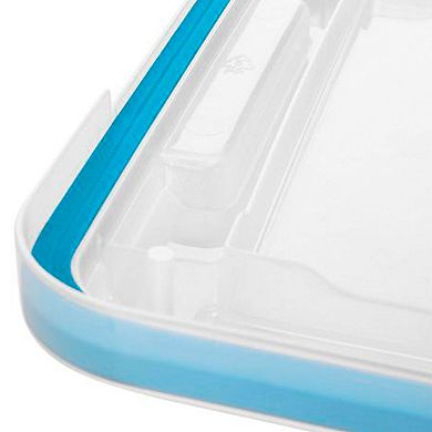 Sterilite 80 Quart Gasket Box, Stackable Storage Bin With Latching Lid, 4 Pack