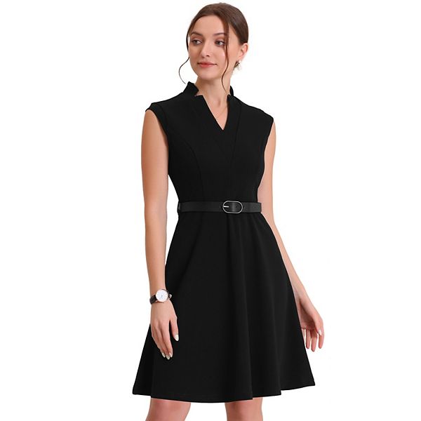 Elegant Dress for Women's Split Neck Wear to Work Sleeveless Dresses