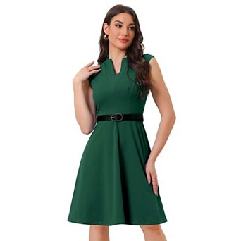 Elegant Dress for Women's Split Neck Wear to Work Sleeveless Dresses