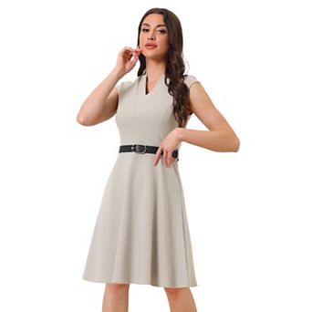 Elegant Dress for Women's Split Neck Wear to Work Sleeveless Dresses