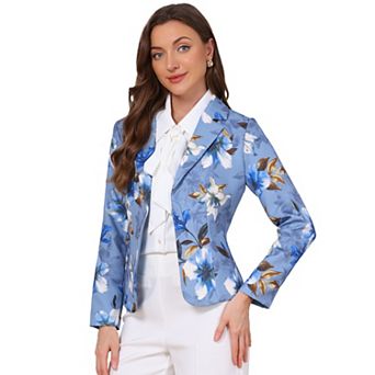 Women's Allover Long Sleeve Notched Lapel Open Front Blazer