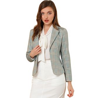 Women's Allover Long Sleeve Notched Lapel Open Front Blazer