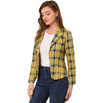 Women's Allover Long Sleeve Notched Lapel Open Front Blazer