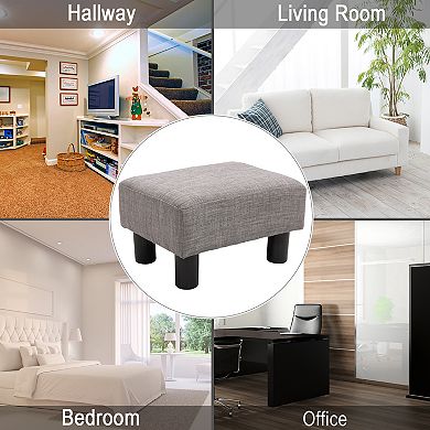 Homcom Modern Footrest Ottoman, Fabric Cube Foot Stool
