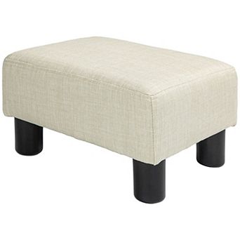 16” Cubed Modern Linen Fabric Pouf Footrest Ottoman Furniture