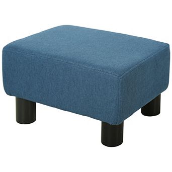 HOMCOM Modern Footrest Ottoman, Fabric Cube Foot Stool