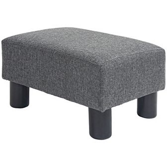 Homcom Modern Footrest Ottoman, Fabric Cube Foot Stool