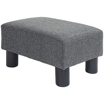 16” Cubed Modern Linen Fabric Pouf Footrest Ottoman Furniture