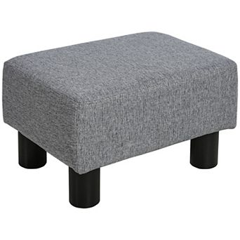 16” Cubed Modern Linen Fabric Pouf Footrest Ottoman Furniture