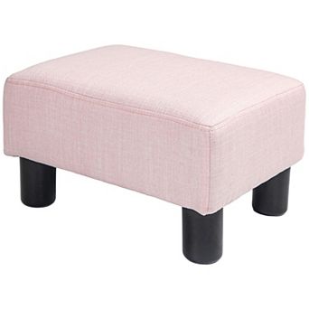 16” Cubed Modern Linen Fabric Pouf Footrest Ottoman Furniture