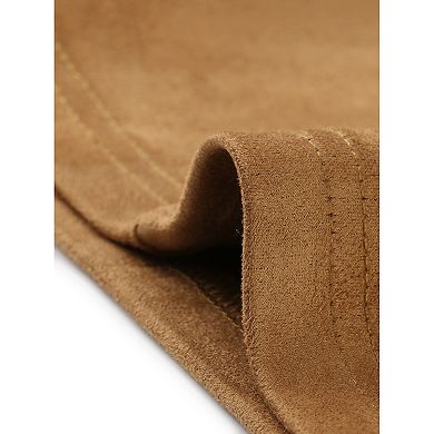 Women's Solid Flared Hidden Side Zipper Knitted Faux Suede Flared Pants