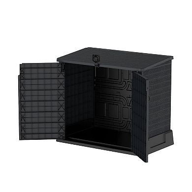 Duramax Cedargrain Storeaway 850l Outdoor Deck & Garden Storage Shed, Charcoal