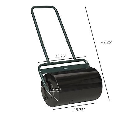 136.5 Lbs Heavy Garden Lawn Weighted Roller To Flatten Ground With Steel, Green