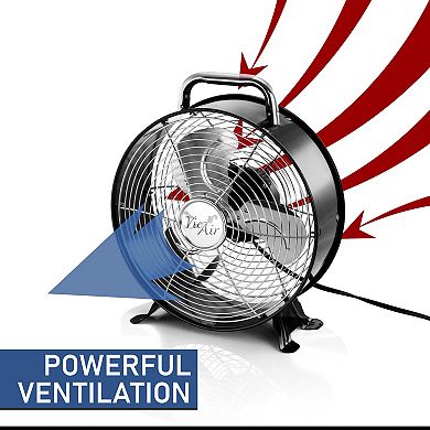 Vie Air 12 Inch High Velocity Dual Speed Retro Metal Drum Fan