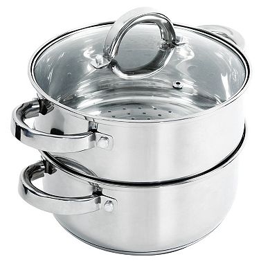 Oster Cocina Hali 3-Piece Stainless Steel Steamer Set With Lid