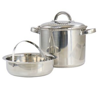 Oster Cocina Sangerfield 5-qt Stainless Steel Pasta Pot with Strainer Lid and Steamer Basket