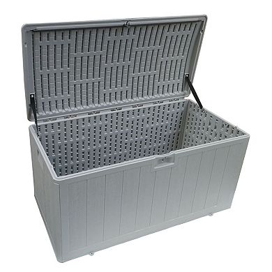 Plastic Development Group 73 Gallon Resin Outdoor Storage Deck Box, Driftwood