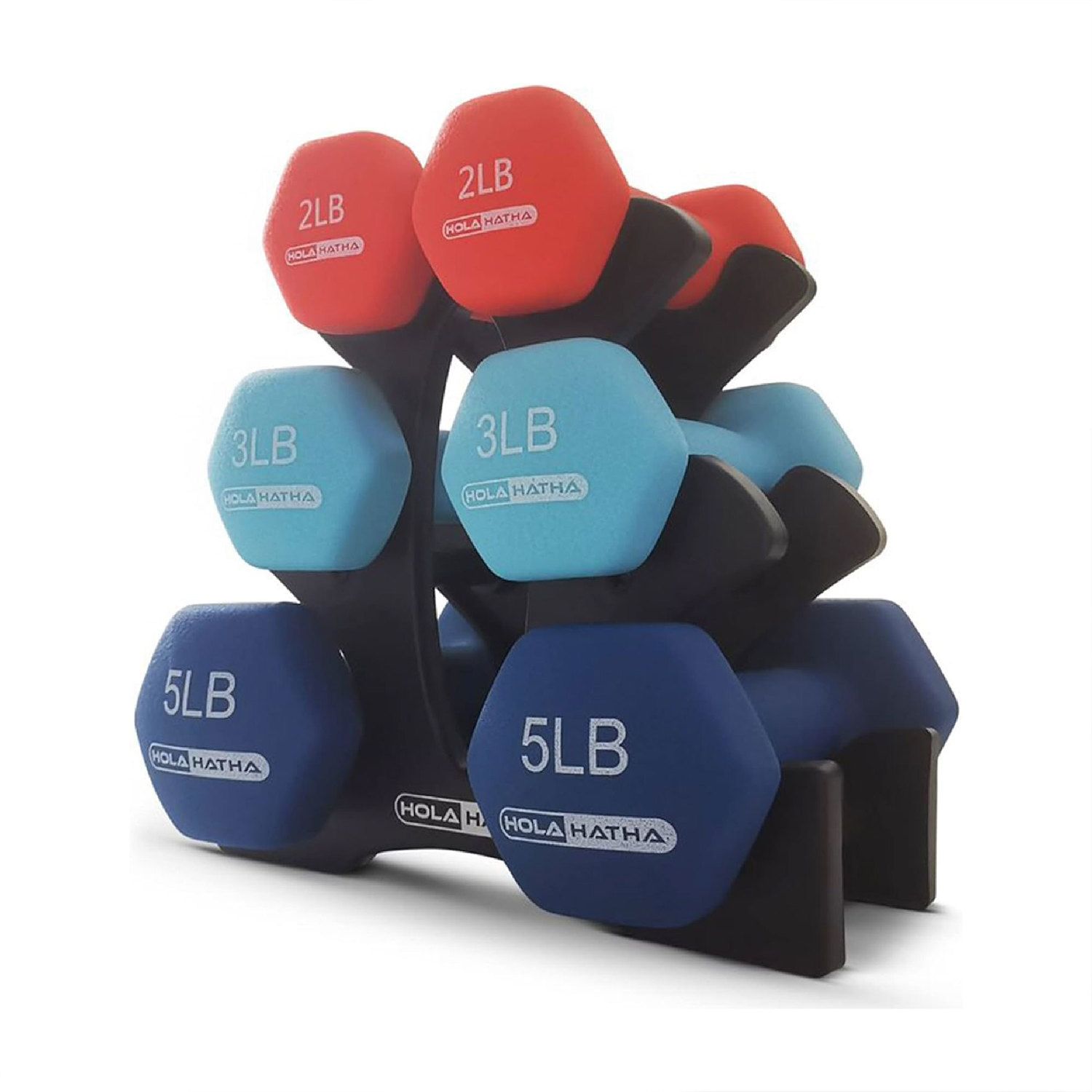 BalanceFrom Fitness 3, 5, and 8 Pound Neoprene Coated Dumbbell Set