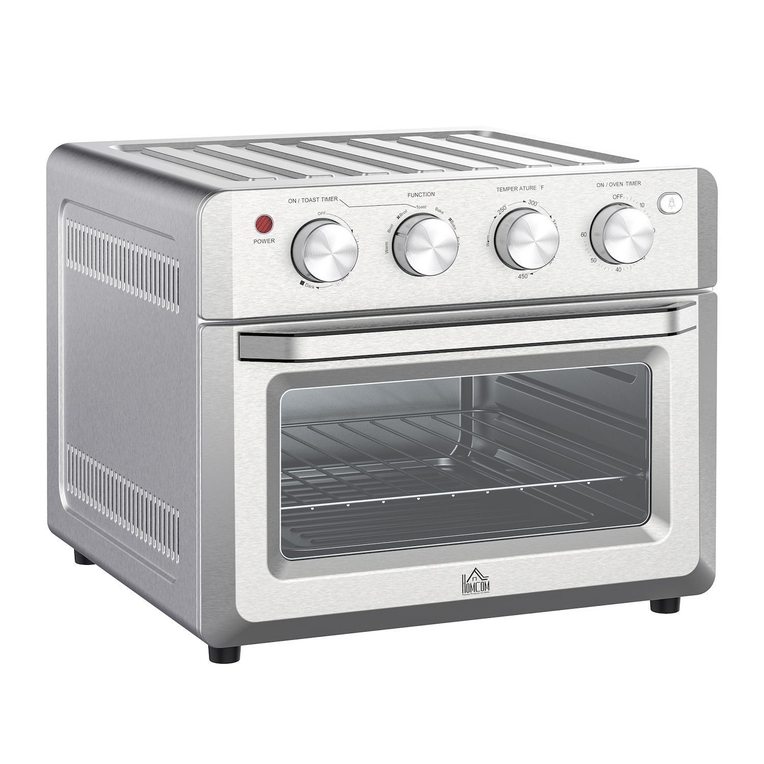 Chefman Toaster Oven, 1800W, 4-Slices of Toast, Black Stainless