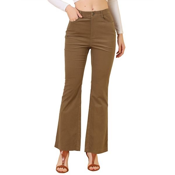 Re/done Women's 70s Loose Flare Corduroy Pants In Washed Khaki