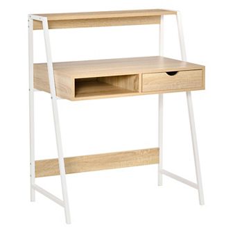 Computer Desk For Small Spaces School Student Desk W/ Drawer And Storage Shelves