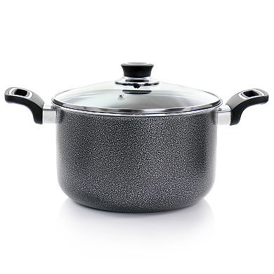 Oster Cocina Clairborne 3 Piece Aluminum Nonstick Pasta Pot with Lid in Charcoal Grey