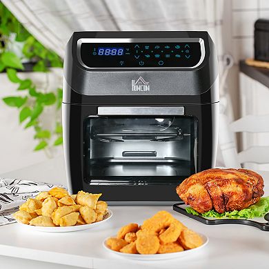 12 Qt Countertop Oven Air Fryer Toaster Roast Broil Bake Dehydrate, 1700 W Black