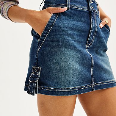 Juniors' SO® Utility Denim Mini Skirt