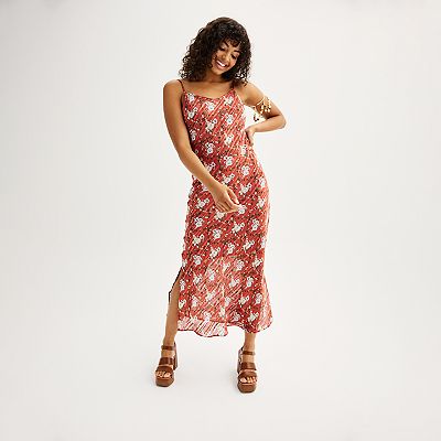 Juniors' SO Floral Midi Slip Dress